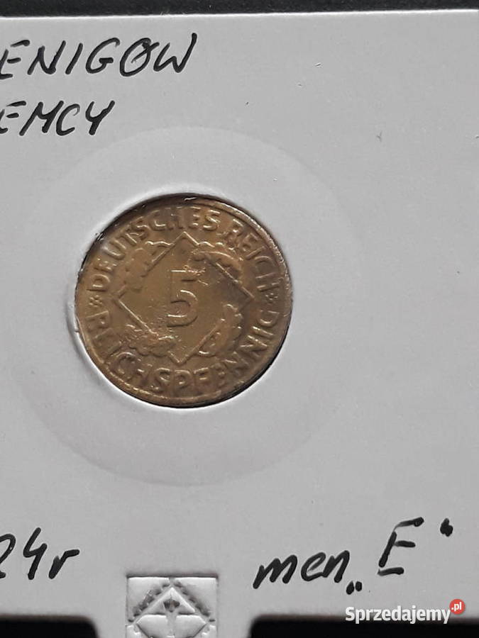 5 Fenigów Niemcy 1934 r menE Konin