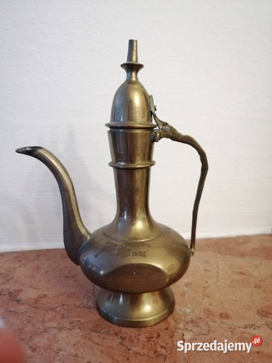 Vintage mosiężny dzbanek amfora antyk