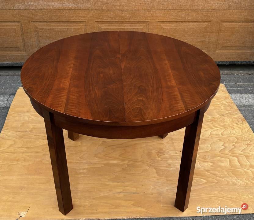 Stół Okrągły Orzech 110 ART DECO Rozkładany Warszawa