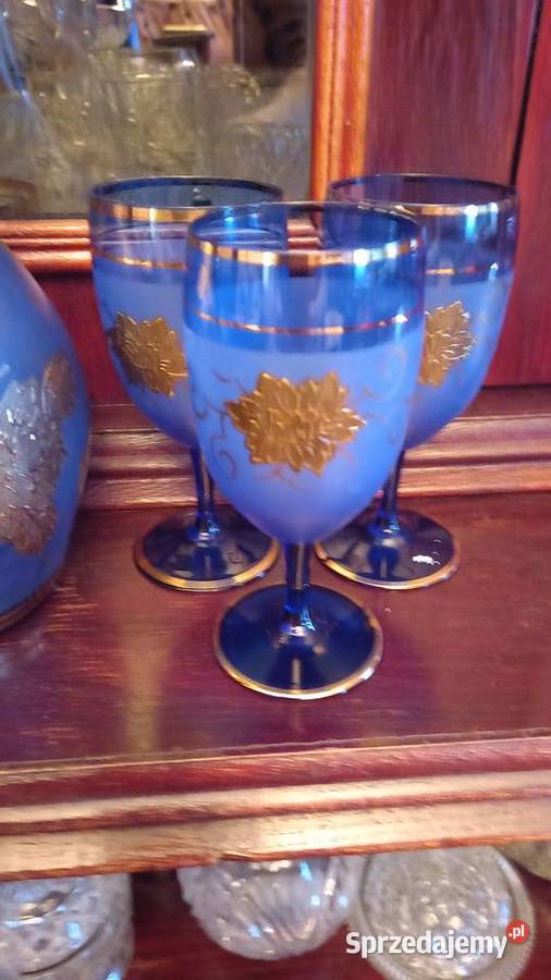 Komplet Bochemia kobalt I złoto