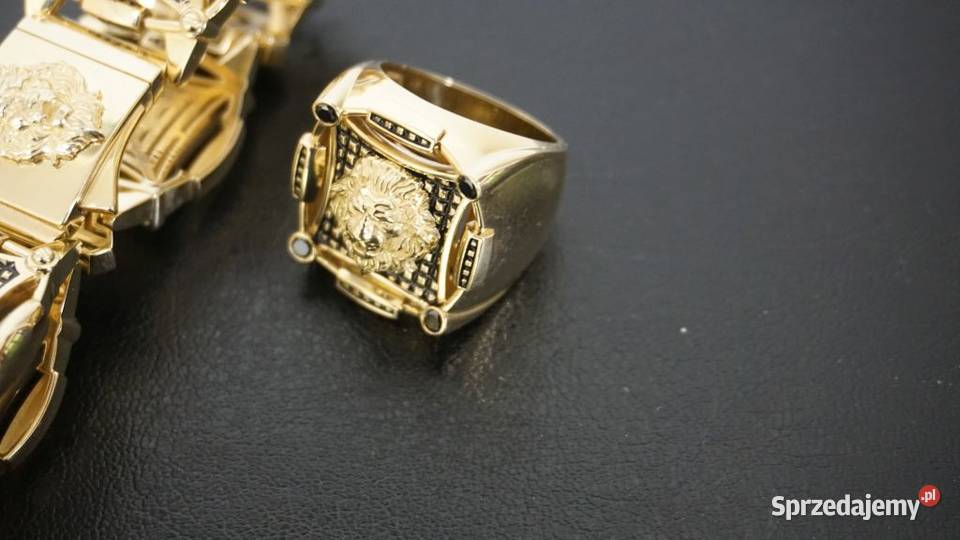 Złoty Niespotykany Super Sygnet Versace 43G Sygnety Warszawa