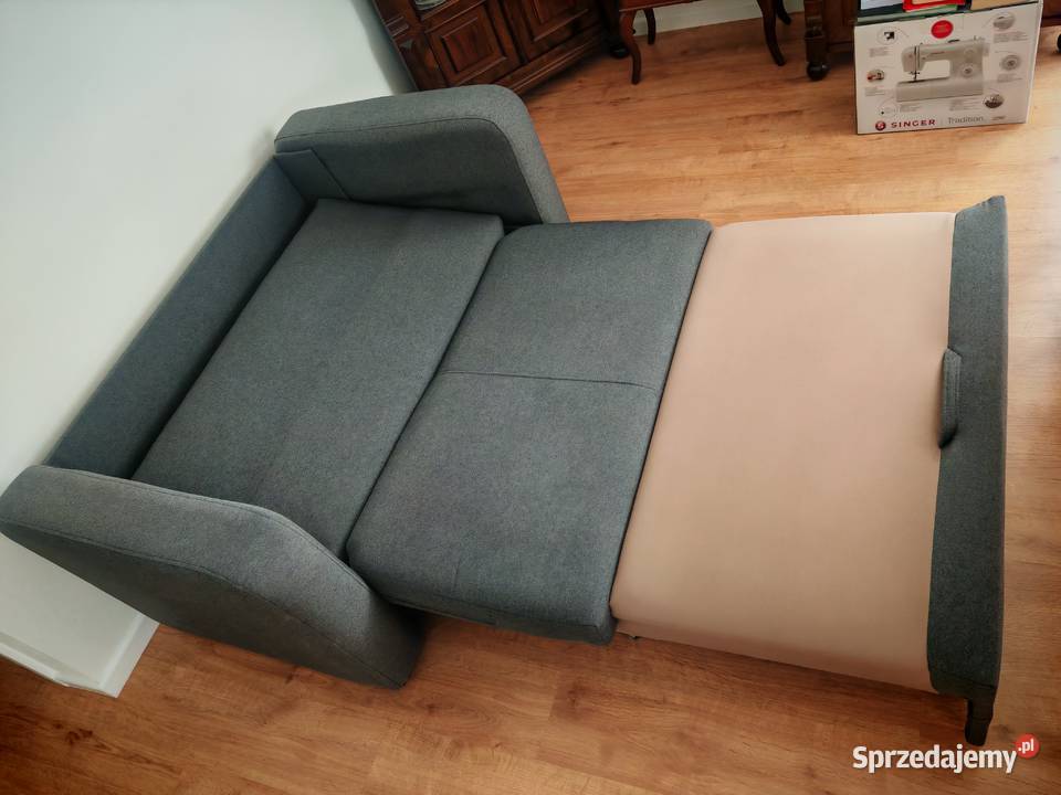 Sofa kanapa rozkładana 2 osobowa ciemny szary