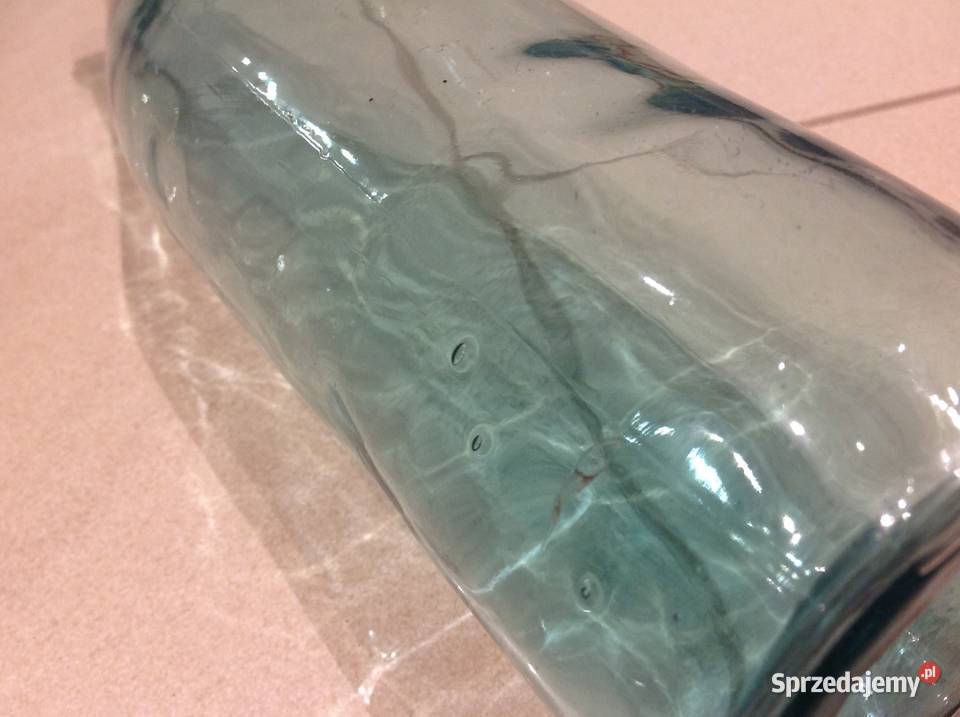 Stara Butelka Szklana Błękitne Szkło Nowa Sól