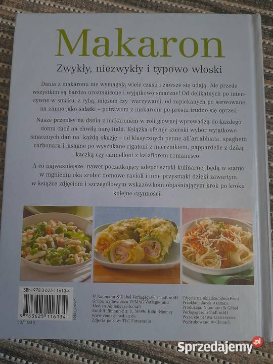 Makaron Książka z przepisami podkarpackie Jarosław sprzedam