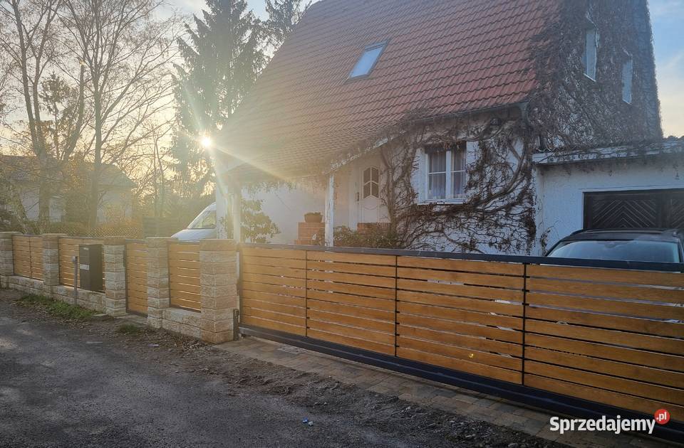 Nowoczesna Brama przesuwna drewno ogrodzenie Ogrodzenia i bramy sprzedam