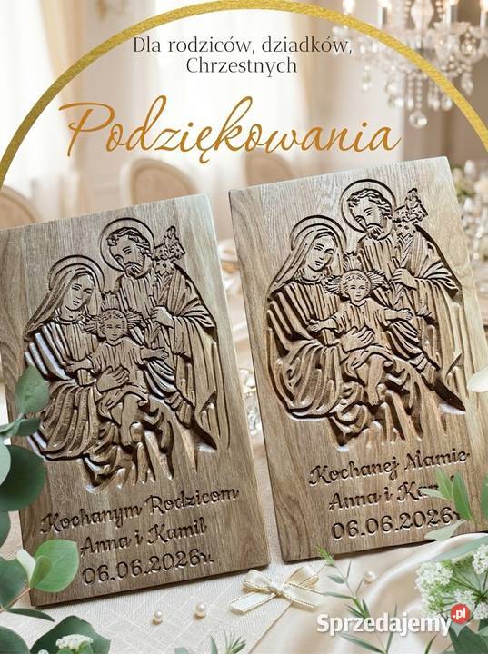 Personalizowana Płaskorzeźba Święta Rodzina Trzcinka