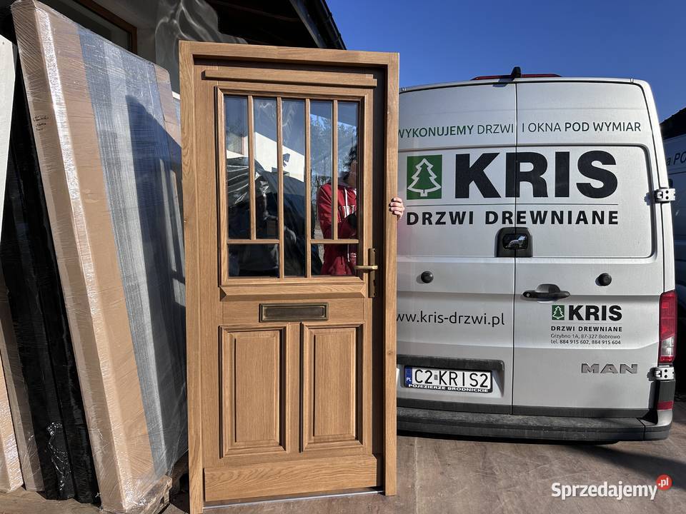Drzwi drewniane zewnetrzne na wymiar wg projektu Drzwi zewnętrzne śląskie sprzedam