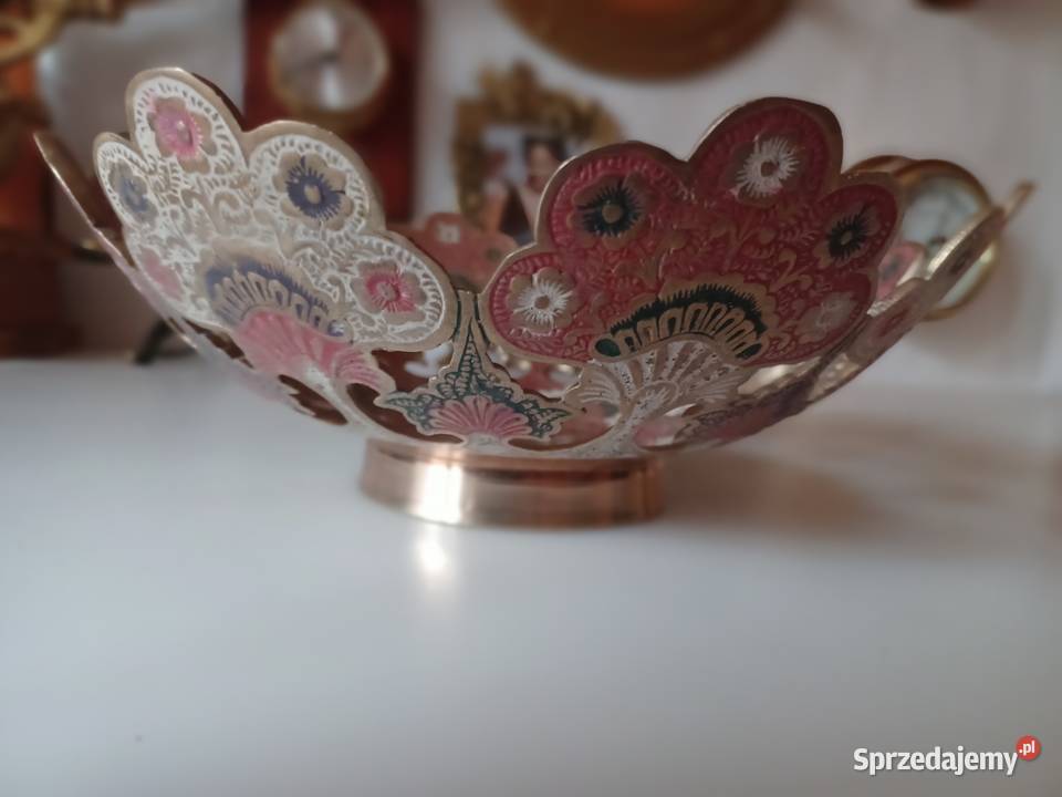 Piękna ażurowa mosiężna grubościenna misa w Poznań