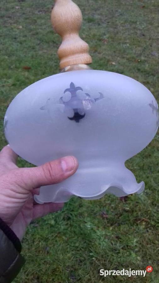 retro lampa wiszaca delikatne piekne szklo lata Lubań