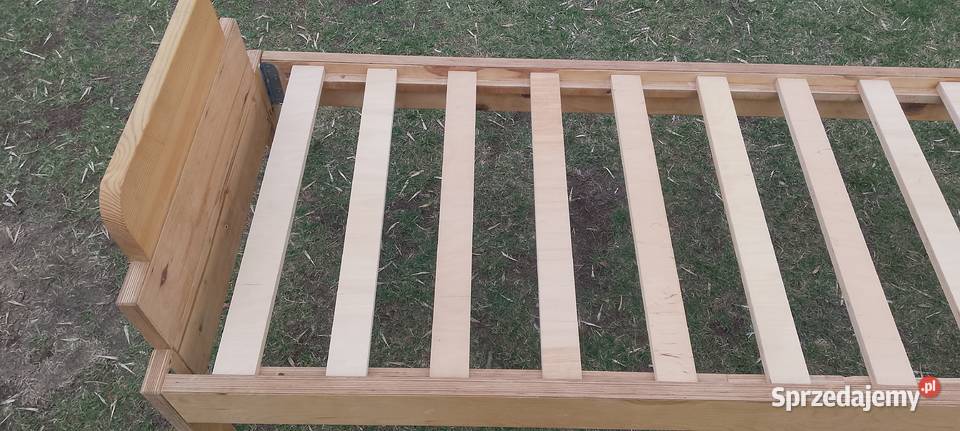 Łóżko drewniane z oparciem 200x80 materac Augustów