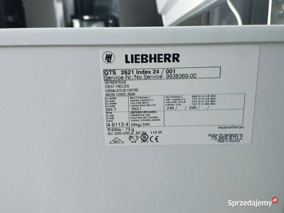 Duża skrzynkowa zamrażarka Liebherr 253 l Szamotuły