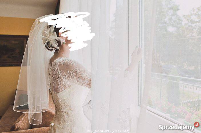 Piękna suknia ślubna Gala Dei ecru 3638 retro Wąchock