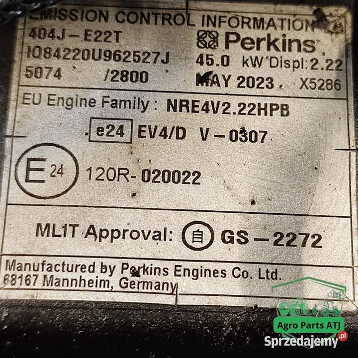 Silnik Perkins 404JE22T Caterpillar 3024D Ciechanowiec
