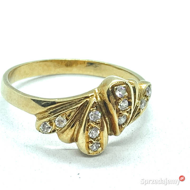 Złoty PIERŚCIONEK 14K królewny kamienie CUD 20 złote Warszawa sprzedam