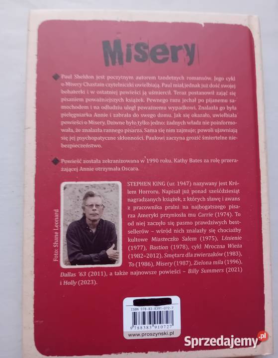 Stephen King Misery Prószyński i Ska 2025 r Proza i poezja Koźminek