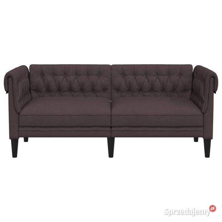 Sofa Chesterfield dwuosobowa ciemnobrązowa obita mazowieckie Warszawa