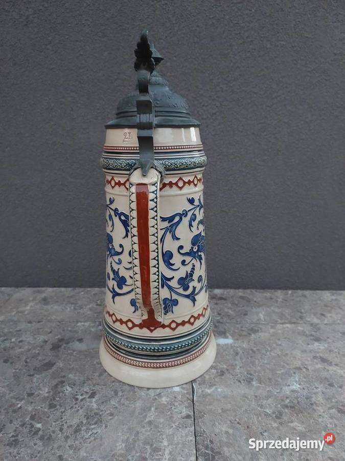 Zabytkowy kufel 2L sygnowany 1893r Merkelbach Tczew