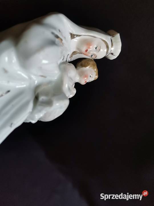 Stara przedwojenna porcelana figurka Matka Boska śląskie Siemianowice Śląskie