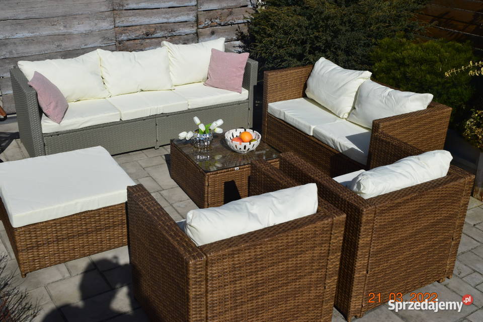 komplet XL BORNERO zestaw ogrodowy technorattan Meble ogrodowe małopolskie Bosutów
