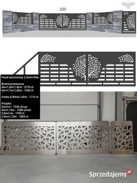 Brama przesuwna panel 3D fi5mm 5m COMFORT ocynk Osielsko