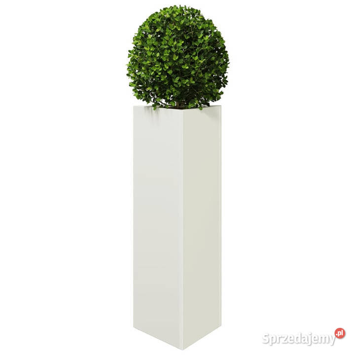 Donice ogrodowe 2 białe trójkątne 30x26x75 stal sprzedam
