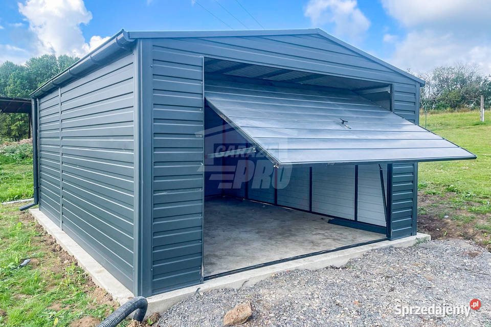 Garaż blaszany 45x5m Brama uchylna okno antracyt lubelskie Łuków sprzedam