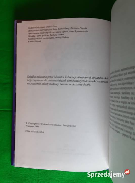 Słownik szkolny matematyka Zofia Muzyczka Marek Rok wydania 1996 Podręczniki Warszawa