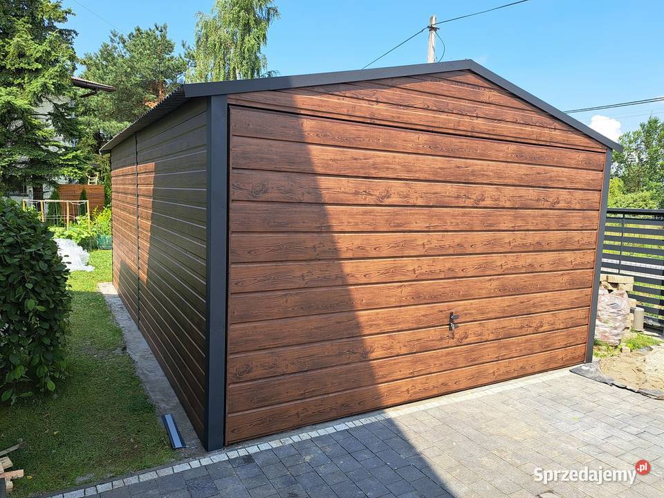 Garaże blaszane 9x5 w kolorze drewnopodobne Usługi reklamowe Kościerzyna