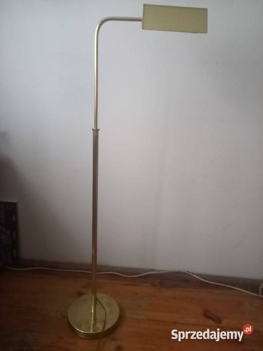 Mosiężna lampa podłogowa z ruchomym ramieniem