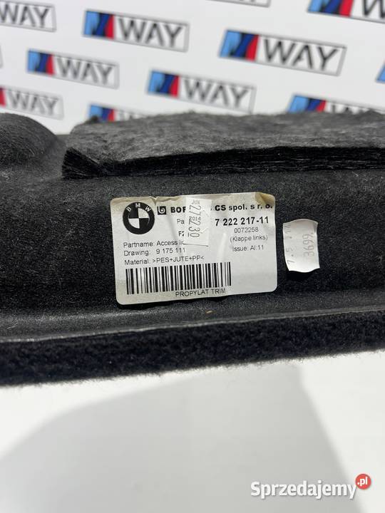 BMW X3 F25 BOCZEK BAGAŻNIKA LEWY TAPICERKA LEWA Wyposażenie wnętrza