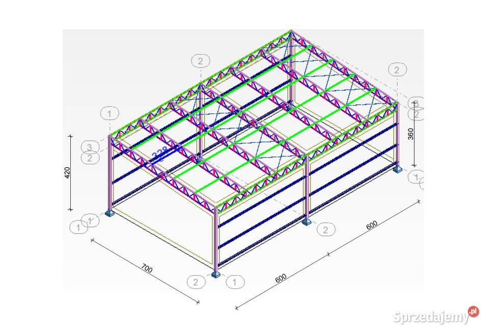 Konstrukcja Stalowa 7x12 m Hala Wiata Garaż Rawa Mazowiecka
