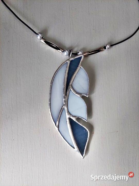 Wisior naszyjnik pióro witraż śląskie Piekary Śląskie