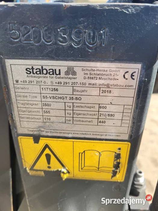 Pozycjoner z widłami 2 do 35t Stabau pozycjoner Widły Koluszki
