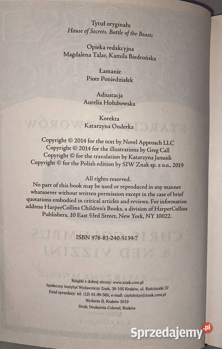 Książka Dom Tajemnic Starcie potworów Książki dla dzieci śląskie