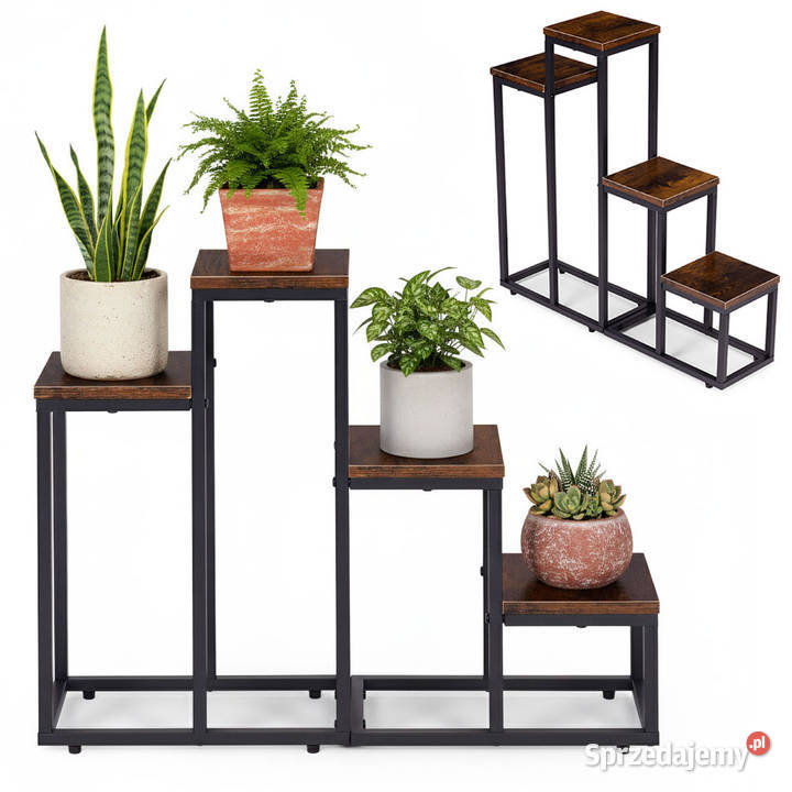 Kwietnik stojący stojak na kwiaty ozdoby 4 półki Smogorzów