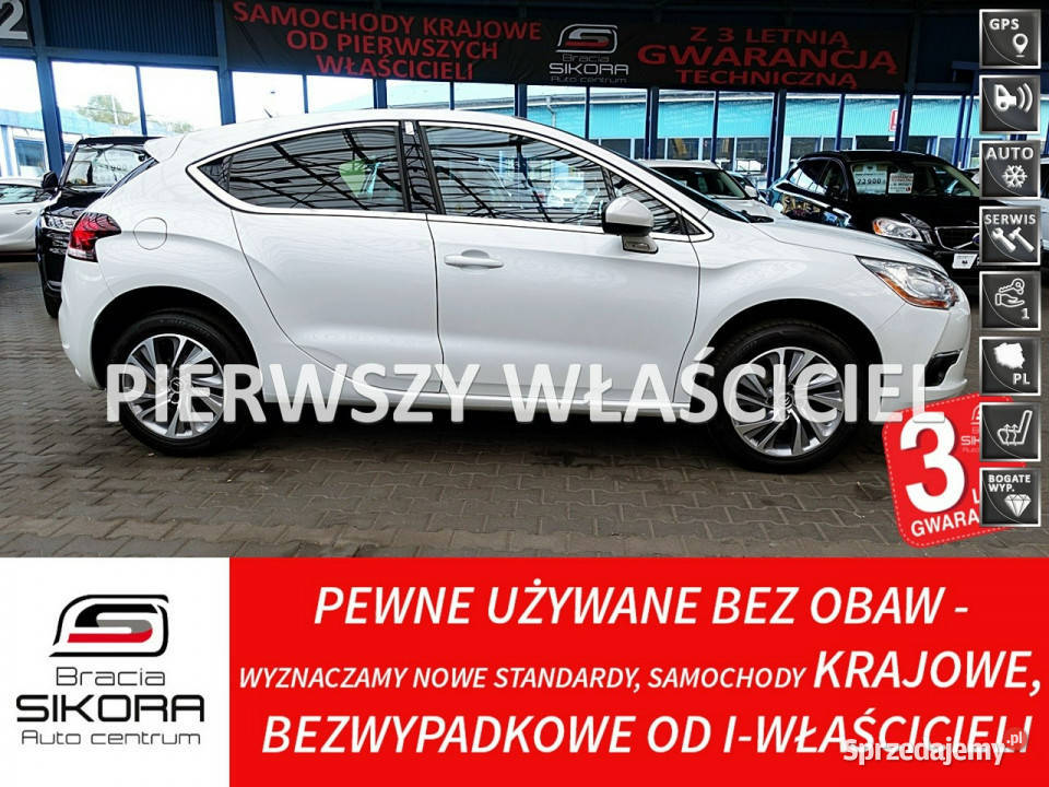 Citroen DS4 MASAŻ+NAVI+Led Biała Perła1,6benzyna 3Lata GWAR. 1wł Bezwypadk…