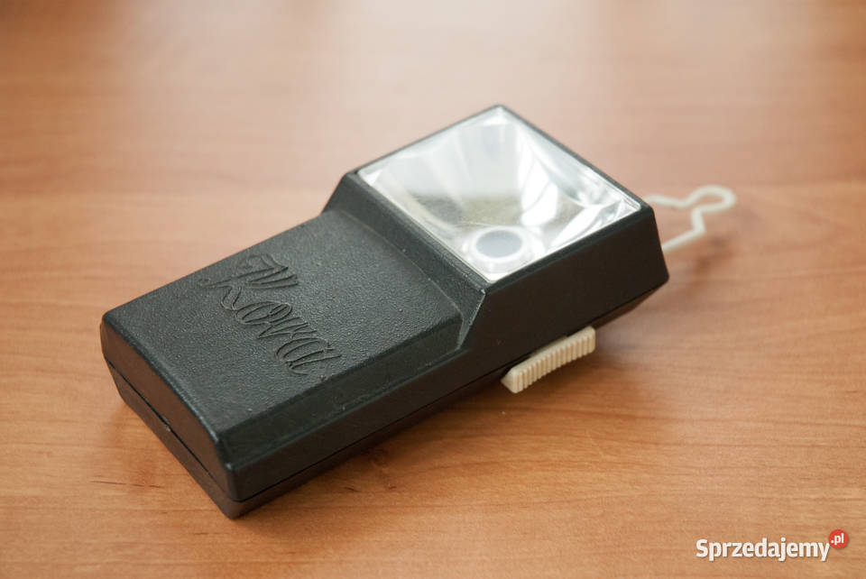 Stara latarka KORA czarna Elektron Starogard PRL podkarpackie Stara Wieś