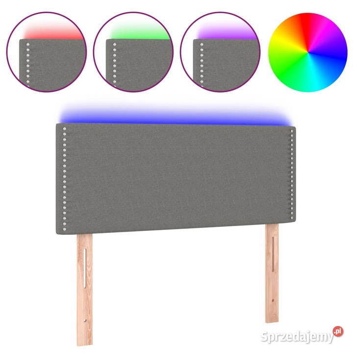 Zagłówek do łóżka z LED ciemnoszary 100x5x7888 mazowieckie Warszawa