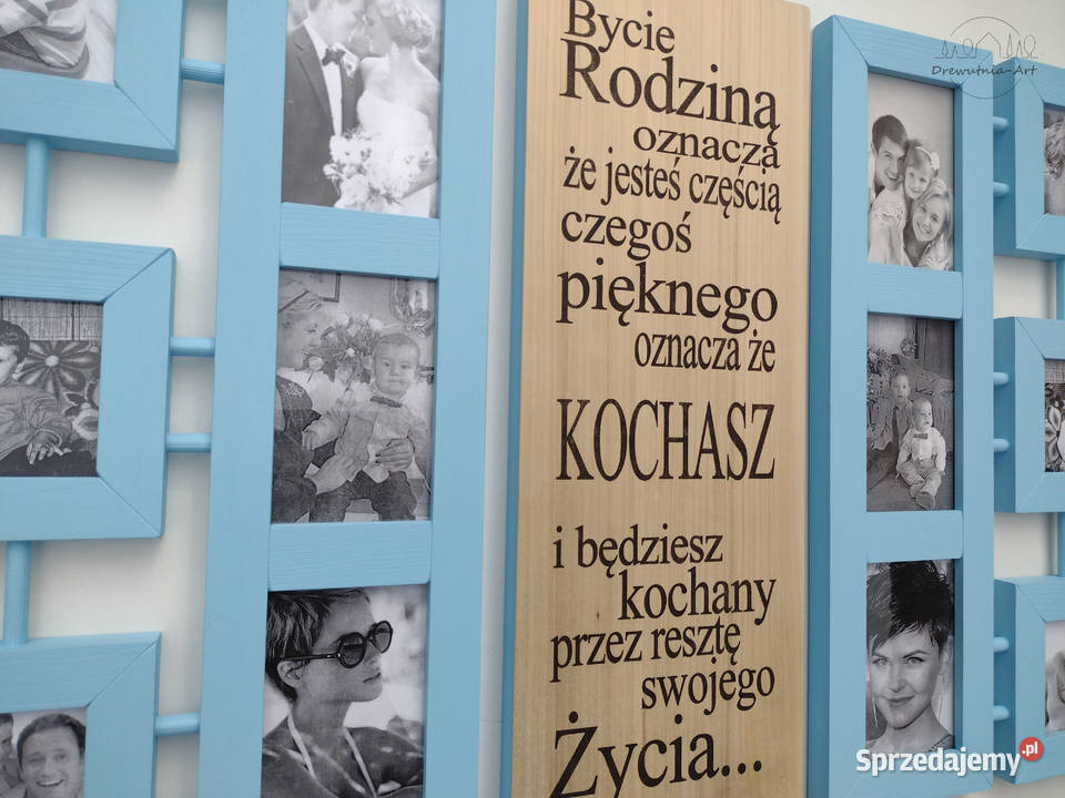Multirama galeria ścienna z drewna Ramka na sprzedam