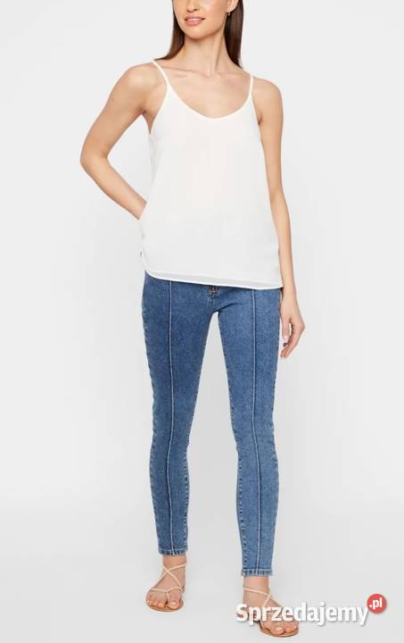 NOWY biały top na ramiączkach bluzka Soft Rebels