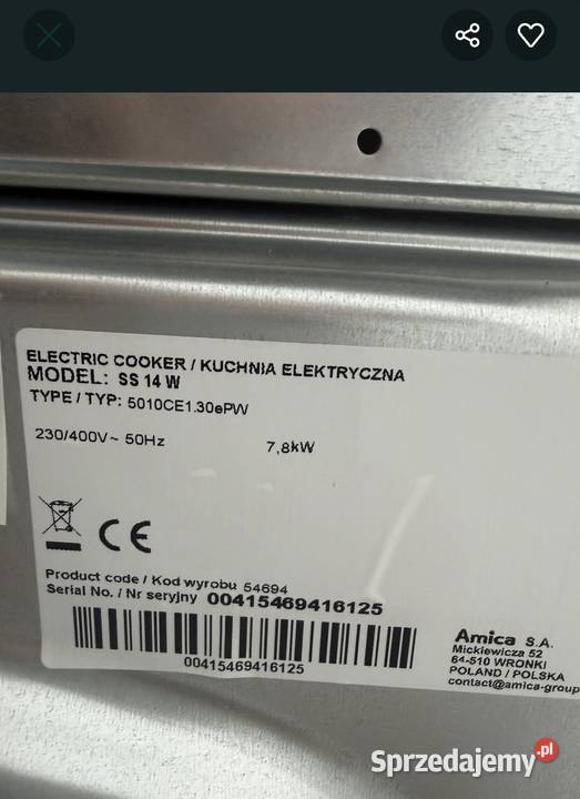 Kuchenka elektryczna Warszawa