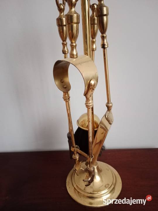 Mosiężny zestaw kominkowy Miejsce Piastowe sprzedam