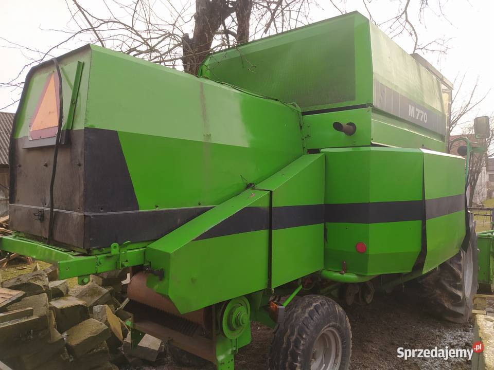 Kombajn zbozowy Fahr M770 z sieczkarnia i kabina Czujniki awaryjności Spławy