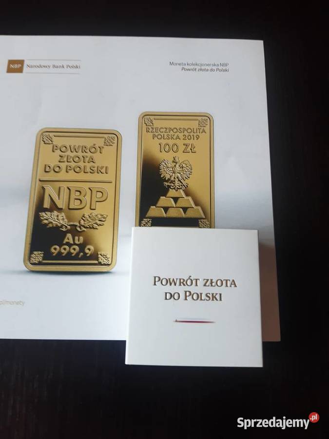 ZŁOTA MONETA 100 FOLDER Powrót złota do Polski Numizmatyka