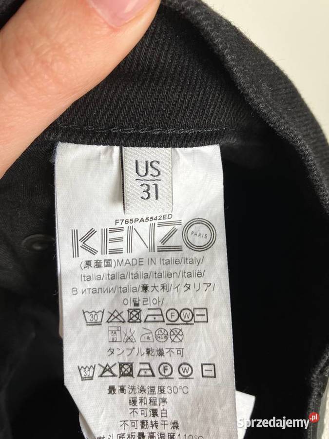 Nowe czarne luksusowe męskie jeansy Kenzo czarny Odzież codzienna podkarpackie