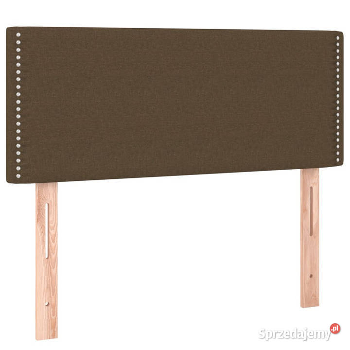 Łóżko kontynentalne z materacem brązowe tkanina 100cm Łóżka