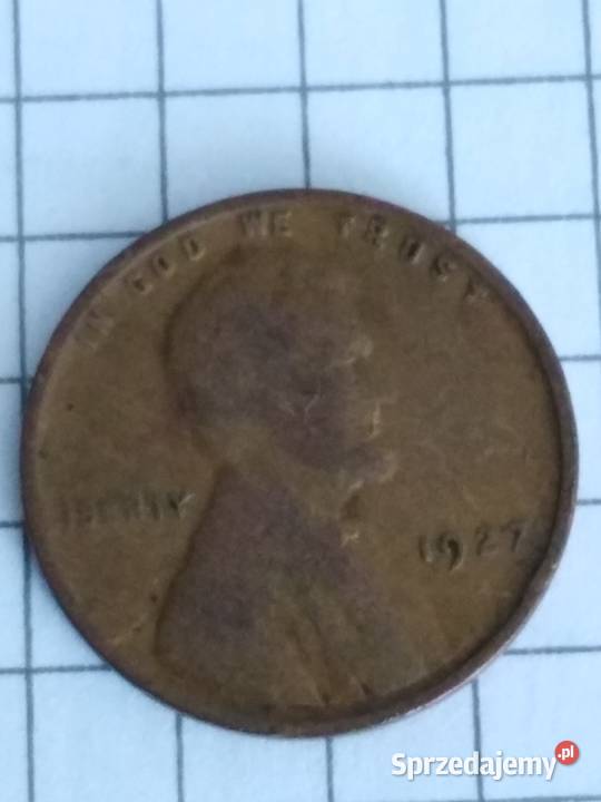 Moneta 1 cent usa Lincoln 1927 Kolekcje lubuskie Żary