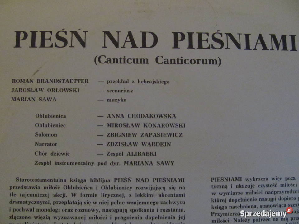 Pieśń pieśniami płyta winyl Płyty i kasety Lublin