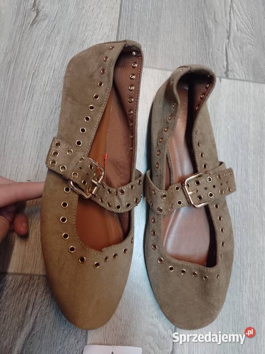 40 ASOS Design Beżowe bogato zdobione baleriny z małopolskie sprzedam