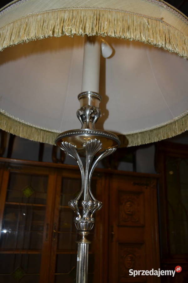 lampa stojąca secesyjna stare srebro Będzin